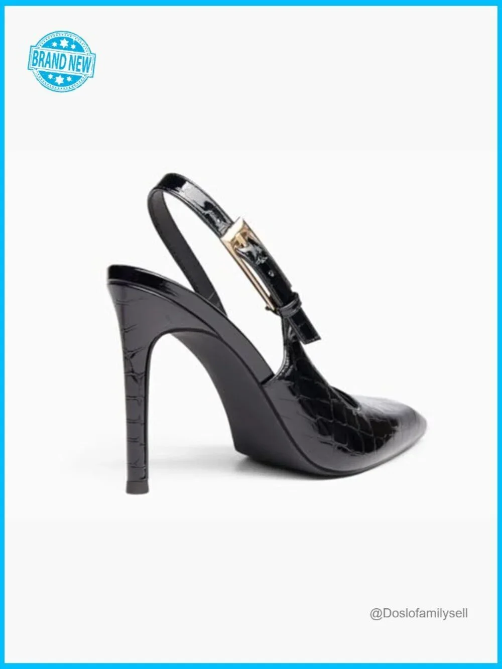 Slingback High Heels Pointed Toe Stilettos Metal Buckle Dress Pump Shoes Women